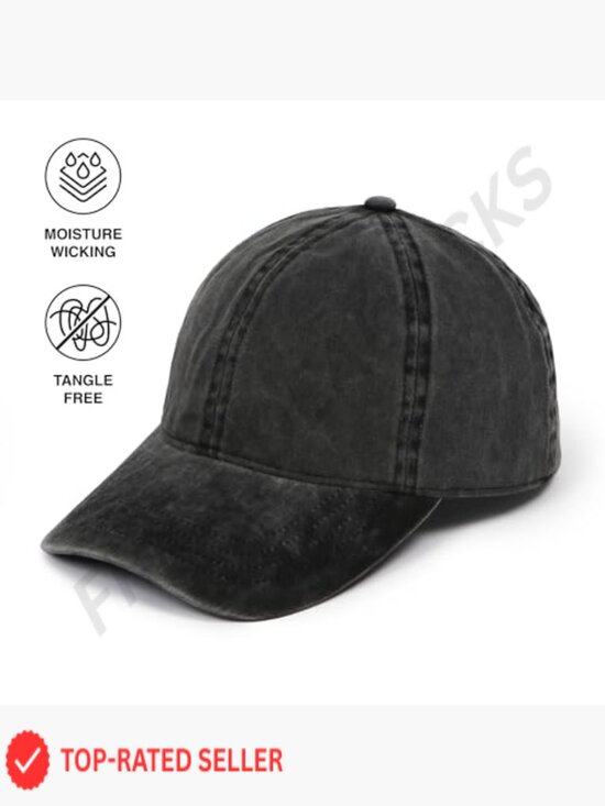 Women\'s Patented Ponytail Baseball Cap with Open Back Adjustable Vintage Wash main image 7